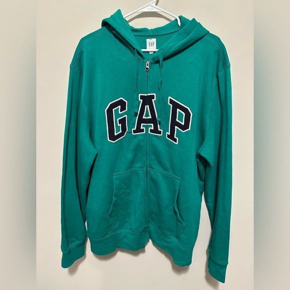 GAP Heritage Logo Zip-up Hoodie Varsity Green Size XL - Picture 1 of 9